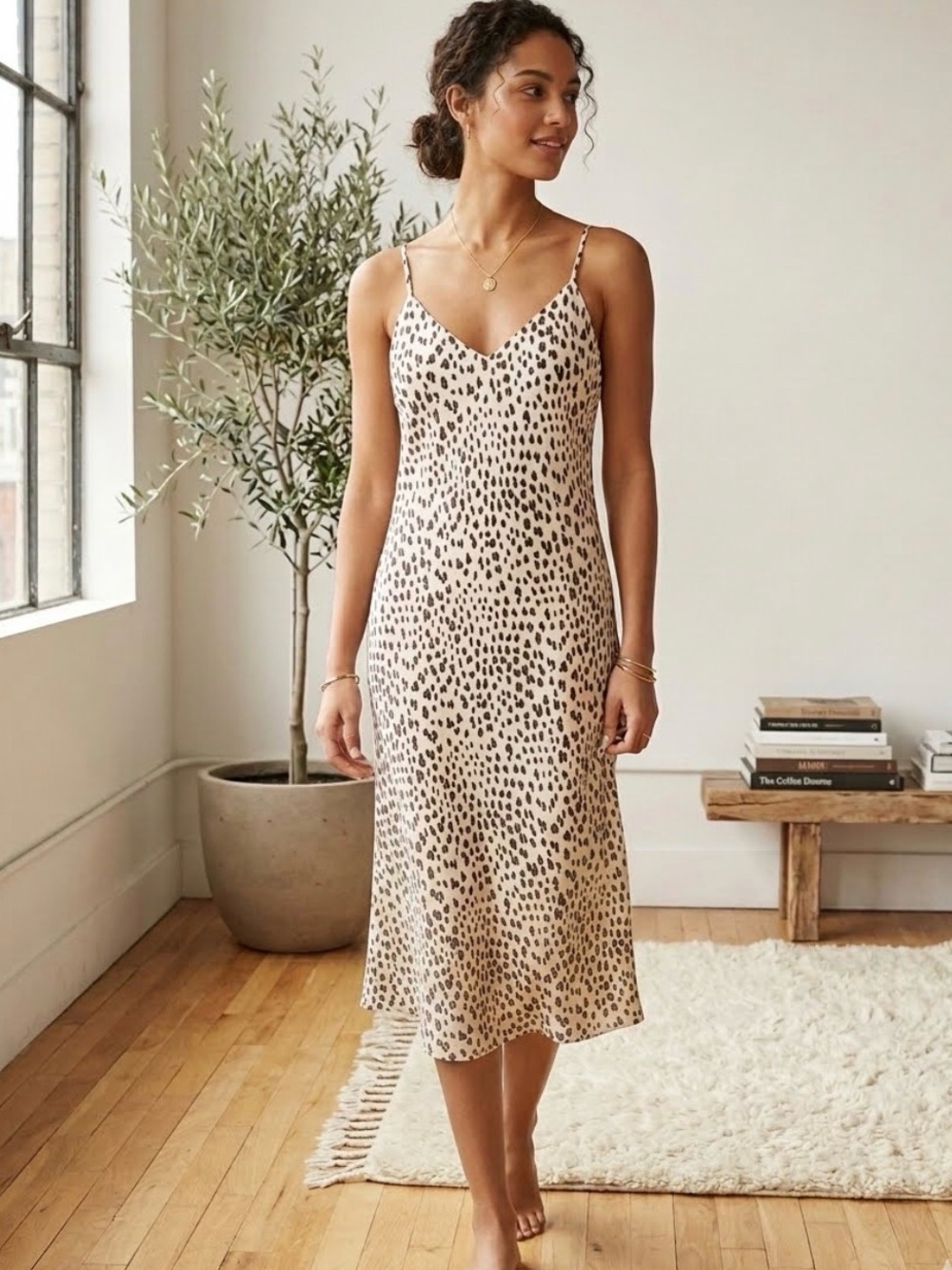 Chic and Sexy Leopard Print Slip Dress by AUDREY